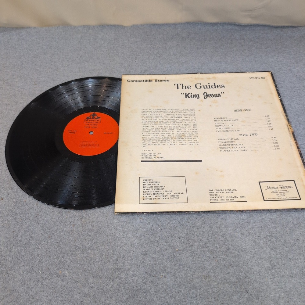 The Guides King Jesus Vinyl LP Mission Records MR-TG-481 Gospel Religious Music - Picture 2 of 2